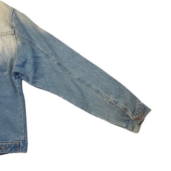 Forever 21 Los Angeles size small blue ombré oversized denim faded jean jacket - Picture 7 of 11